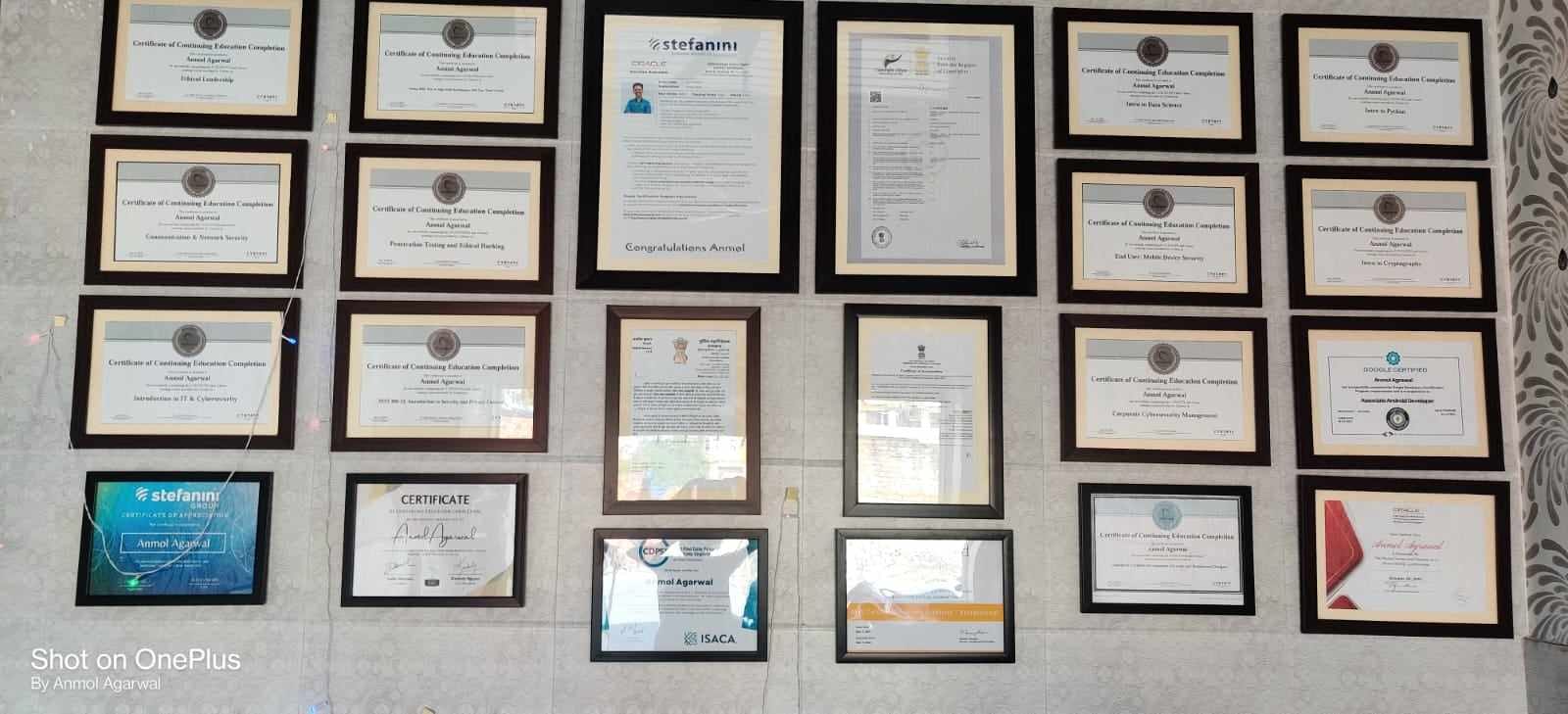 Certificate wall premium credentials